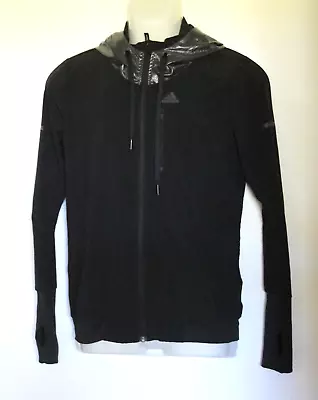 Adidas Womens Size 6  Black Hooded Climalite Lightweight Windbreaker Jacket • $30