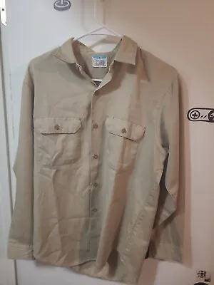 Vintage Big Mac Penn Prest Men's Large Penneys Tan/Light Brown 60s Work Shirt • $15