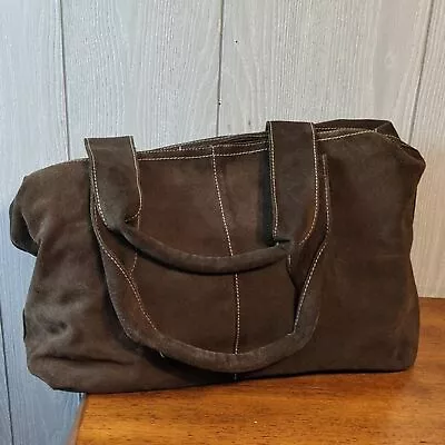 Eddie Bauer Brown Suede Leather Diaper Bag  EUC • $24.99