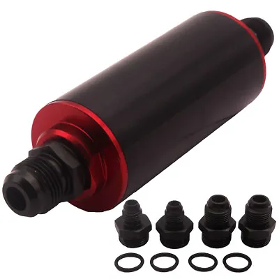 Universal Racing Car Inline Fuel Filter AN6 AN8 AN10 Black & 100 Micron Element • $25.99