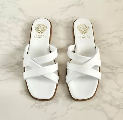 Vince Camuto White Leather Sandals Size 9 • $24.99