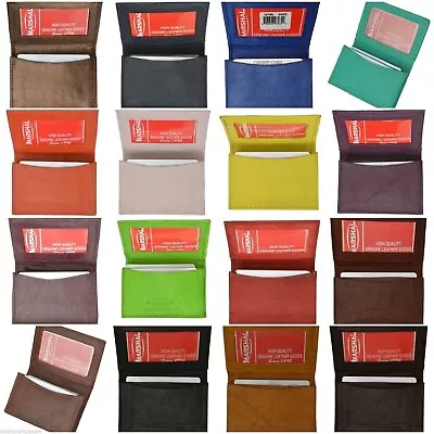 Genuine Leather Expandable Credit Card ID Business Card Holder Wallet New Colors • $10.99