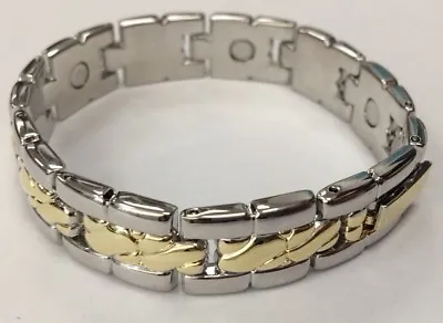 Magnetic Bracelet Silver Gold Bangle 2 Tone Magnet Healing Therapy LADIES • £5.95