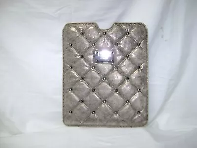 Michael Kors 10  X 8.5  Cream & Gold Leather Tablet Case Holder Accessory • $10.90