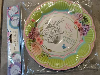 Alice In Wonderland Paper Plates Mad Hatters Wedding Birthday Tea Party X12 New • $6.22