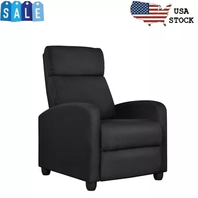 Fabric Push Back Recliner Chair Soft Sofa W/Footrest Durable Accent Chair Home • $123.69