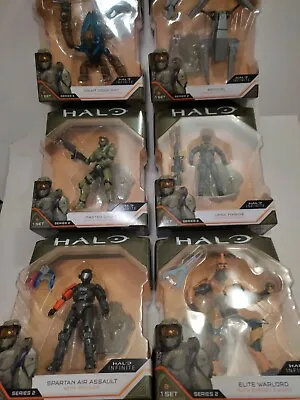 Halo Infinite Series 2 Case Complete Set 6 Action Figures Stand & Weaponry MISB • $249.99