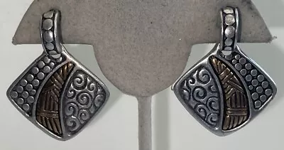 Vintage Signed Chico’s Silver Tone Dangle Pierced Earrings XV-57 • $5.50