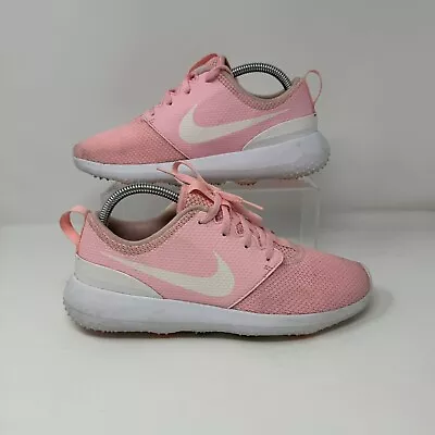 A Nike Junior Roshe G Jr 7Y (8.5W) Womens 7 Arctic Punch White Pink Golf Shoes • $16.99