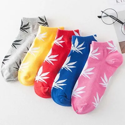 Cannabis Marijuana New Socks Crew Cotton Print Life Maple Short Weed Leaf Plant • £3.44