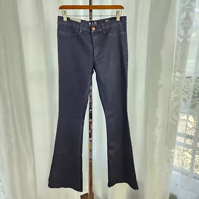 NWT Mih Jeans Marrakesh Mid Rise Skinny Kick Flare Raw Dark Blue Wash 32 New • $59.99