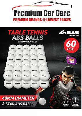 60PCE Table Tennis Balls Quality ABS Uniform Thickness 40mm 248094 • $20