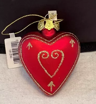 Glass Red Heart Ornament • $4.50