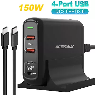 Multi Ports 150W USB Charger Fast Charging Station Desktop Travel Quick Charger • $18.86