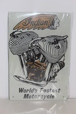 IMCMS15 INDIAN WORLD'S FASTEST MOTORCYCLE  Metal Sign New 30 Cm H X 20 Cm W • $10