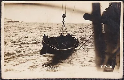 USS Wilhelmina (ID-2168) Pre-1920 RPPC - Making A Transfer At Sea Postcard • $14.75