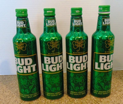 $11.95 • Buy Bud Light ST PATRICK DAY 2023 Aluminum 16 .oz 4 **Empty Top Open Bottles
