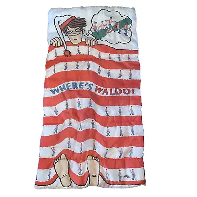 Where's Waldo? Sleeping Bag Martin Handford 1990 Vintage 53” X 28” • $34.95