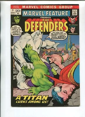 Marvel Feature 3 Vg+ V1 Marvel 1972!  3rd Defenders! Hulk Dr Strange & Namor!!! • $14.99