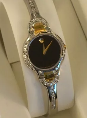 New Movado Kara Black Women’s Ladies Custom Diamond Watch 0605248 Aprx (0.80CT) • $999