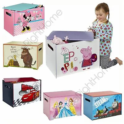 Character & Disney Toy Box Bedroom Storage - Cars Minnie Thomas Peppa & More • £52.99