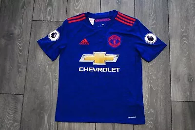 MANCHESTER UNITED AWAY FOOTBALL SHIRT 2016/2017 JERSEY ADIDAS 13-14Y 164 Cm. • $14.99