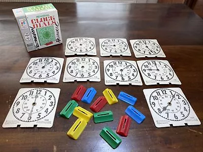 Vintage 1965 Milton Bradley Clock Dials Learning Game Analog Clocks Movable Rare • £23.14