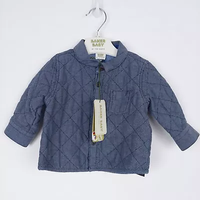 Baker Baby Boy Quilted Dark Navy Blue Jacket 0-3 Months Ted Baker Debenhams New • £14.99