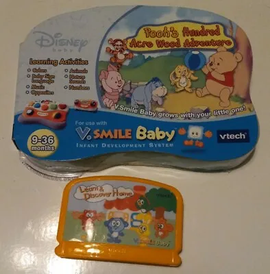 2 Vtech Baby VSmile Cartridge Baby Pooh & Learn & Discover Home 9-36 Mo Infant  • $6