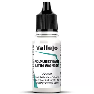 Vallejo 72652 Polyurethane Satin Varnish 18ml Bottle • £4.49