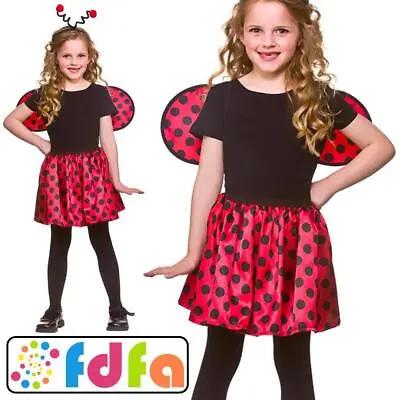 Wicked Ladybird Ladybug Set Childs Girls Kids Fancy Dress Costume • £8.09