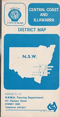 Old Australian Map  Nrma  Central Coast And Illawarra  Nsw District Map • $15