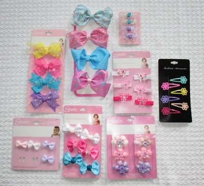 $11.99 • Buy Lot Of 40 Colorful Floral Hair Clips Bows Barrettes For Baby Girls Toddlers