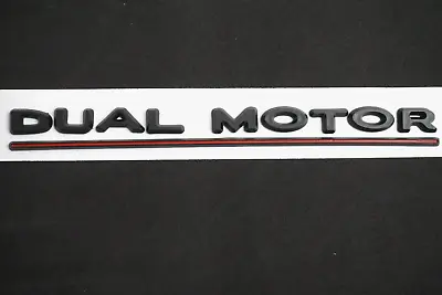 Tesla Model 3 Y S X DUAL MOTOR Emblem Rear Trunk Matte Black US Seller • $9.99