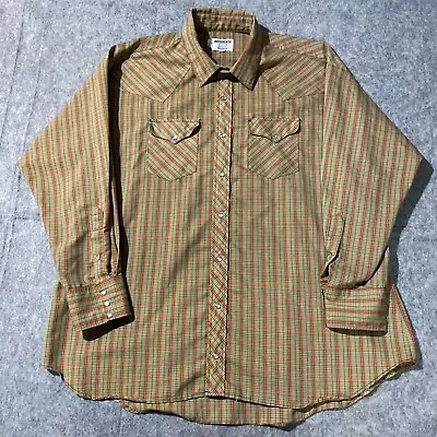 Vintage Ruddock Western Shirt Mens 3XL Pearl Snap Cowboy Made In USA Striped • $19.99