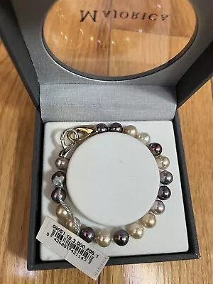 Majorica NEW WITH TAGS & Box & Pamphlet Multicolor Pearl Bracelet NWT • $72