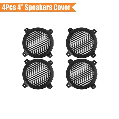 4Pcs 4  Car SUV Speaker Cover Black Plastic Mesh Grille Audio Decorative Circle • $12.34