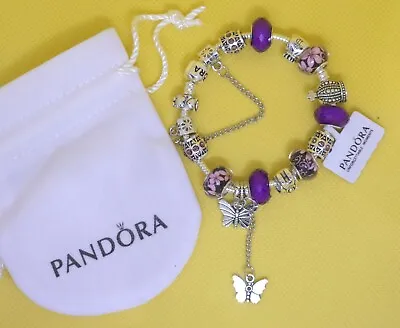 Authentic Pandora Charm Bracelet With Charms Included As Picture.7.5 In • $113.40
