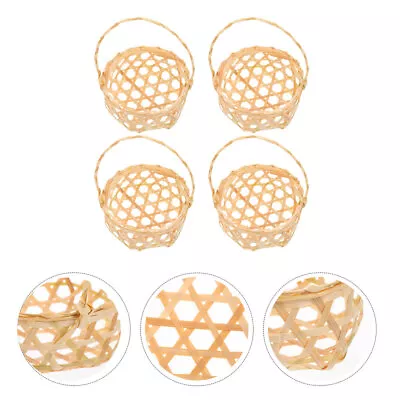 4 Mini Woven Fruit Picker Baskets With Handles For Parties And Gifts • $12.25