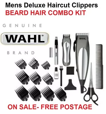 Wahl Hair Clipper Trimmer With Cordless Beard Nose Hair Shaver Grooming Kit NEW • $99