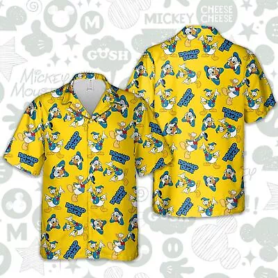 Donald Funny Duck Steamboat Willie Disney Cartoon Themed Aloha Hawaiian Shirt • $12.27