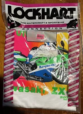 Vintage 1990s Honda Motocross Biker  Tee Mens XL White New In Bag Rare Kawasaki • $80