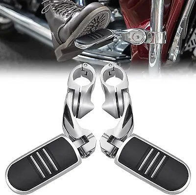 Universal Motorcycle Highway Pegs Foot Pegs For Road King 1 1/4 1.25 Highway Bar • $62.69