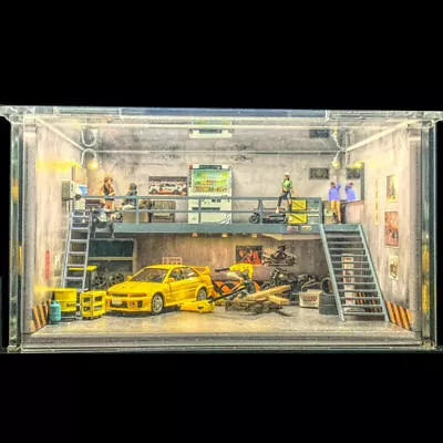 Uncle BeiShan 1:64 Garage Mezzanine Model Car Display Cabinet Dioramas • $28.99