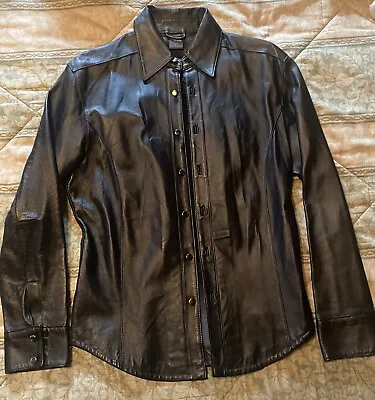 Black Leather Shirt NYBased NY Based Small NYC Leatherman Motorcycle Biker Mr S • $129.99