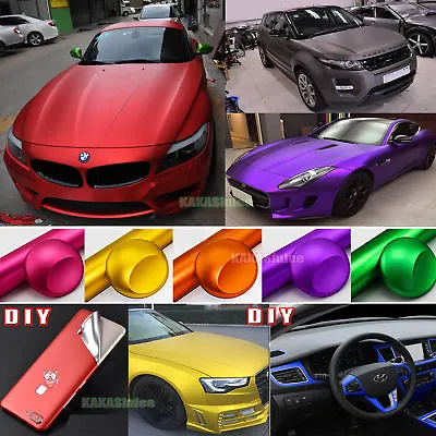 DIY - Satin Matte Metallic Chrome Vinyl Sticker Decal Tape For Car Phone Wrap CF • $296.23