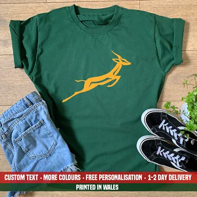 Ladies Springbok T-shirt  South Africa African Rugby Cricket Birthday Gift Top • £11.99