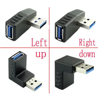 $2.61 • Buy USB 3.0 A Left/Right Angle 90° Male To Female Adapter Cable Extension Cord 