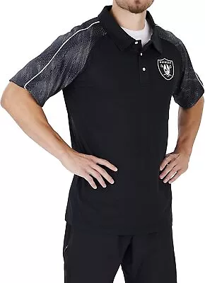 Zubaz Las Vegas Raiders NFL Men's Elevated Polo W/Tonal Viper Print Accent • $37