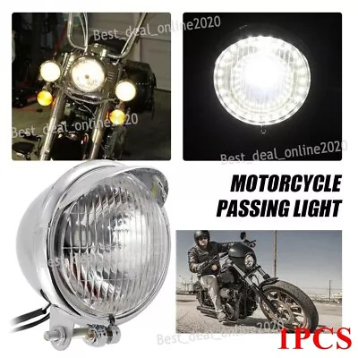 $28.46 • Buy Chrome Visor Bullet LED Headlight For Yamaha V Star XVS 650 950 1100 1300 Custom